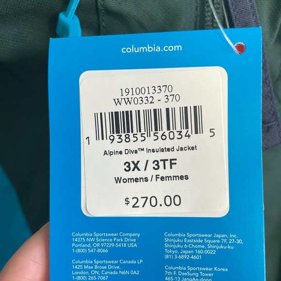 NWT Columbia Alpine Diva Insulated Jacket / Coat 3XL - Picture 3 of 11